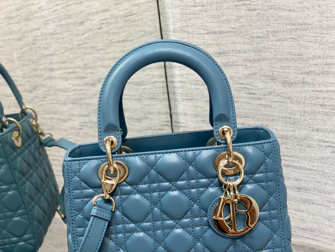 Medium Lady Dior Bag Dark Blue Cannage Lambskin